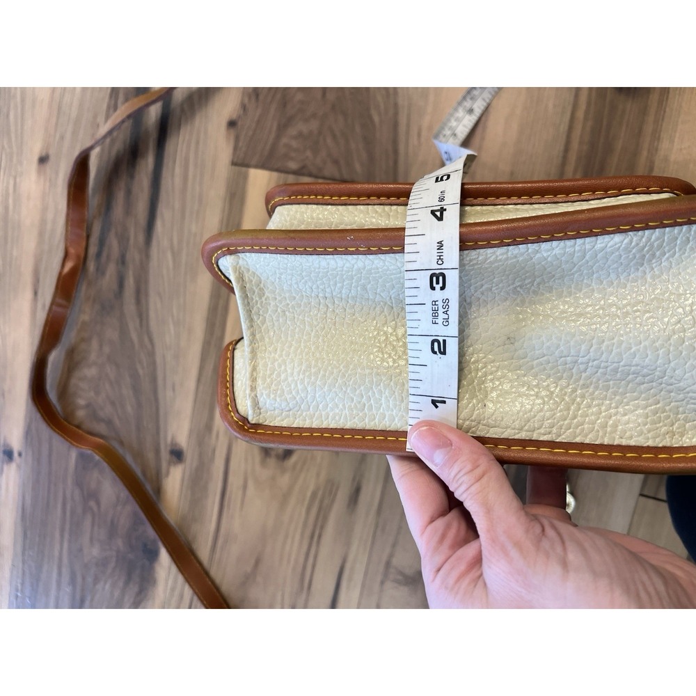 Dooney & Bourke Cream and Brown Leather Crossbody Bag - Picture 12 of 16